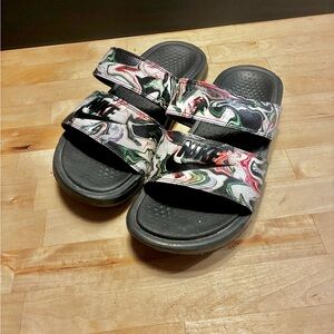 Nike Slides with Multicolor Swirl Women’s 7